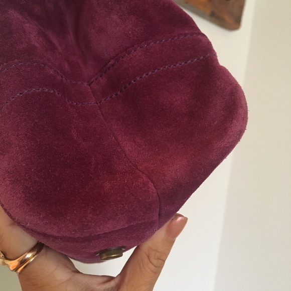 Coach Burgundy Suede Satchel - Picture 7 of 14